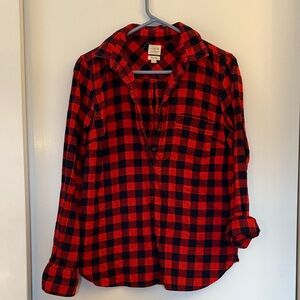 J. Crew Red and Black Checkered Shirt